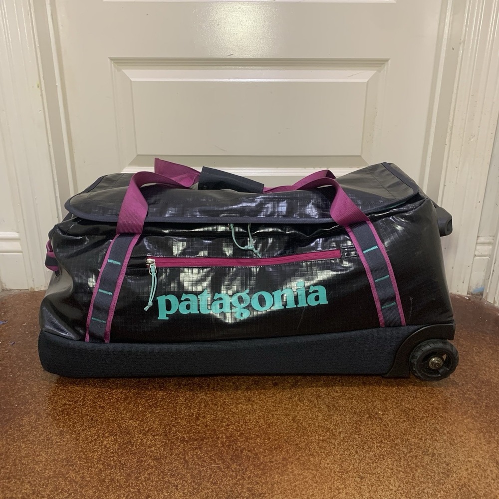 RARE Patagonia Black Hole Wheeled Duffel 70L pitch blue bag pack Rolling Case - Picture 2 of 16